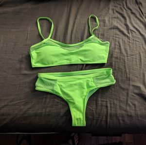 3/$20 Neon green fishnet bikini